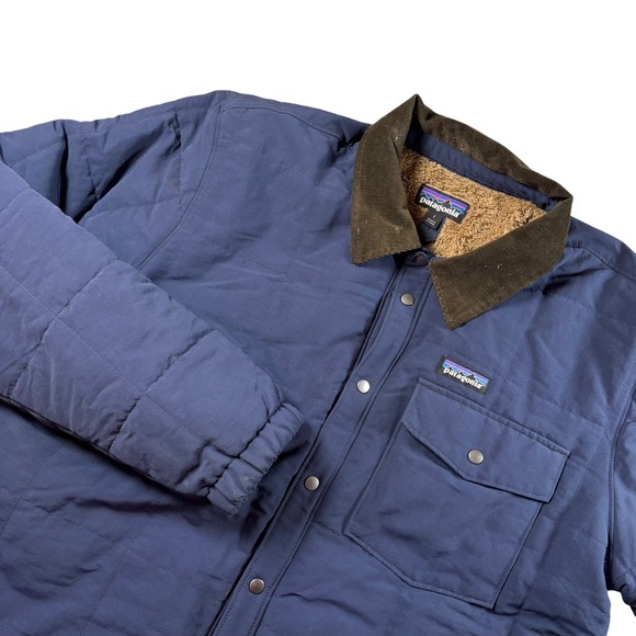 Patagonia Other - Patagonia Islay Quilted Jacket Mens L Sherpa Lined Corduroy Collar Isthmus Read